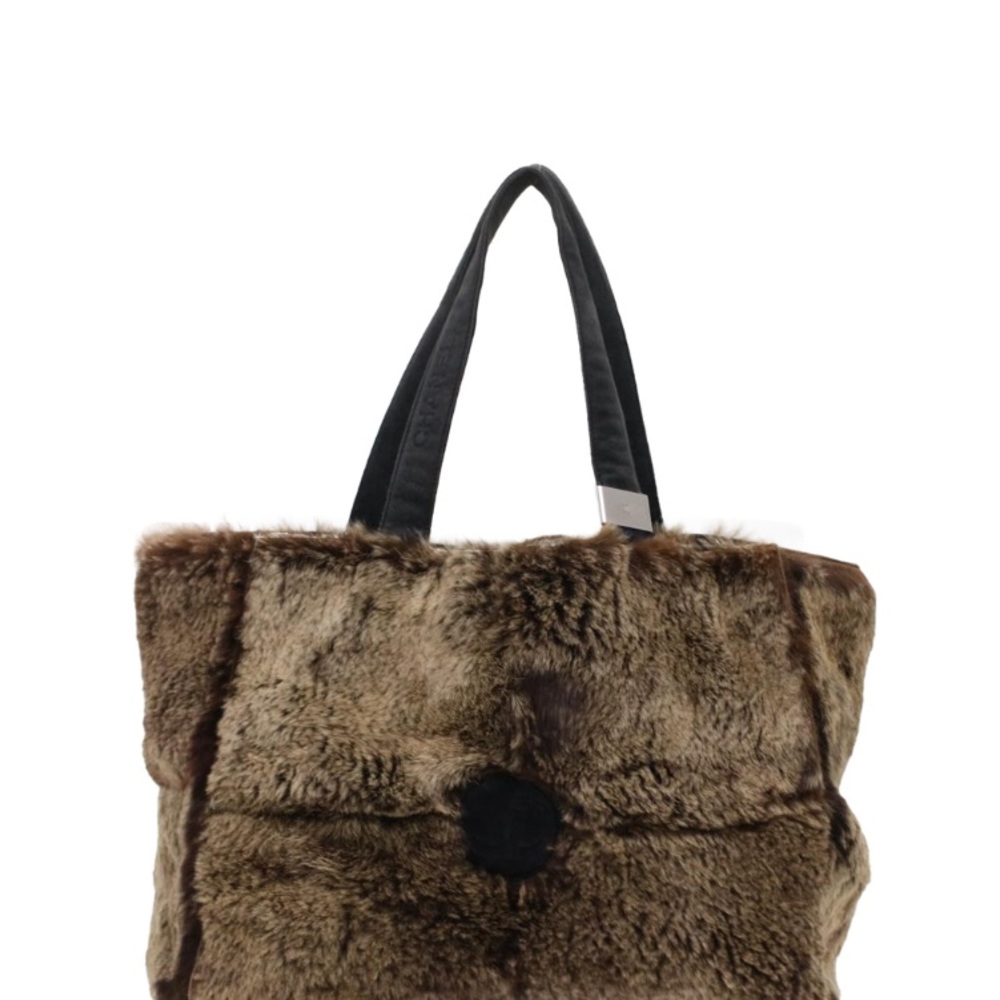 CHANEL FUR HANDBAG BROWN PREOWNED w/ Pouch - Picture 12 of 15